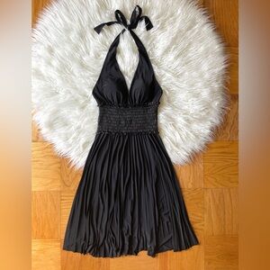 Vintage Y2K 2000s made in USA forever 21 black halter dress LARGE